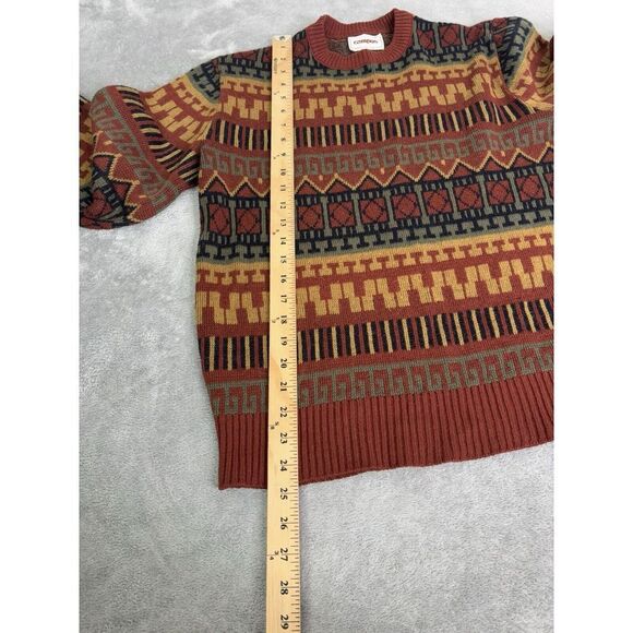 Vintage 80s Campus Knit Pullover Sweater Men's Size Medium Orange - Picture 6 of 6